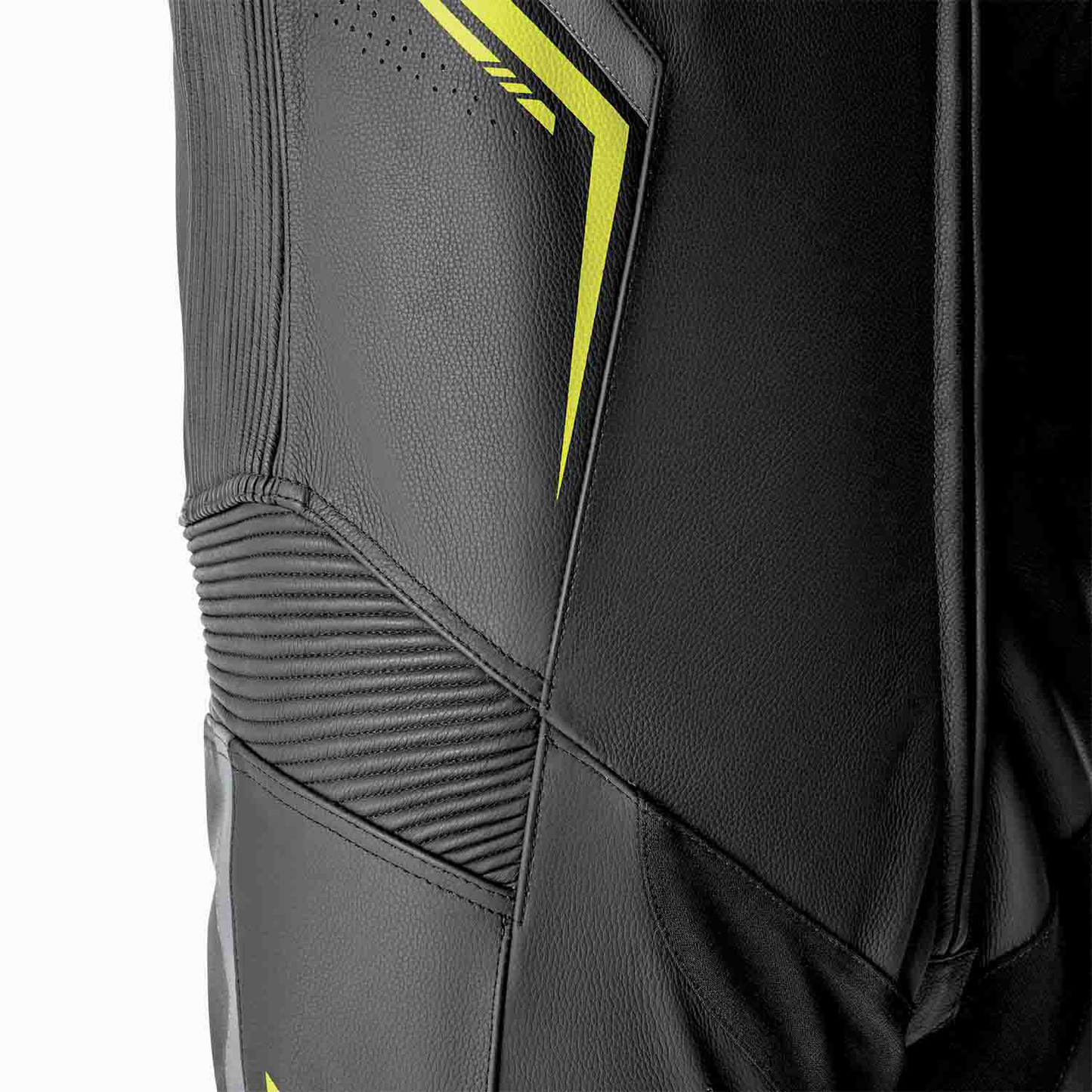 RST S1 D3O Leather Suit - Black / Grey / Flo Yellow