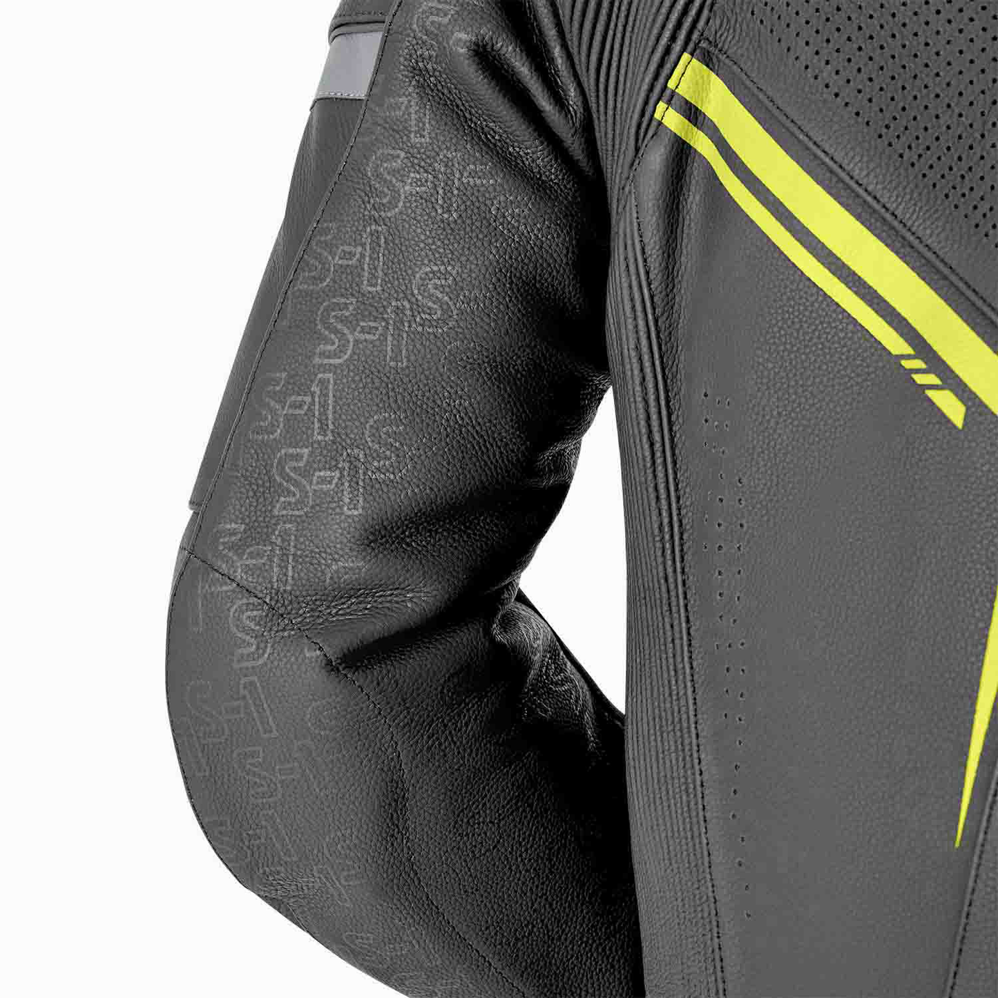 RST S1 D3O Leather Suit - Black / Grey / Flo Yellow