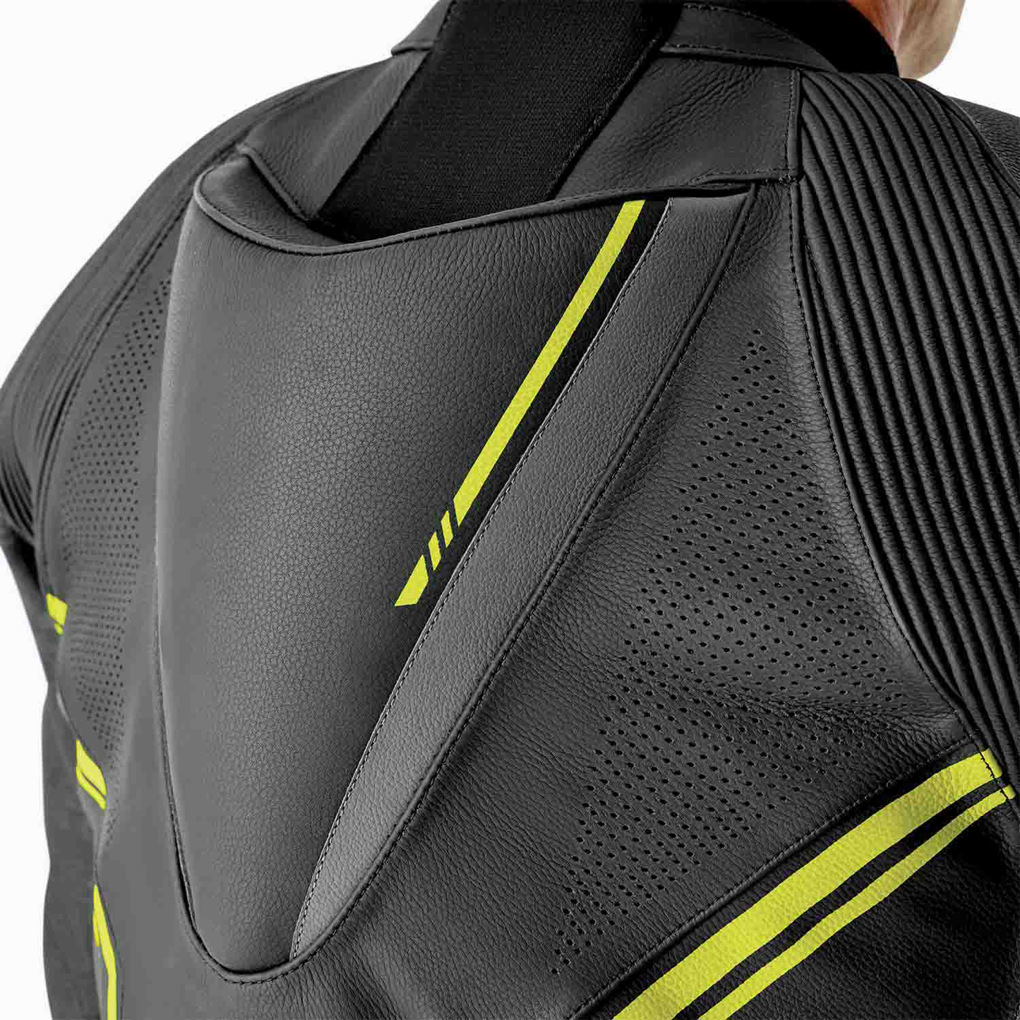 RST S1 D3O Leather Suit - Black / Grey / Flo Yellow
