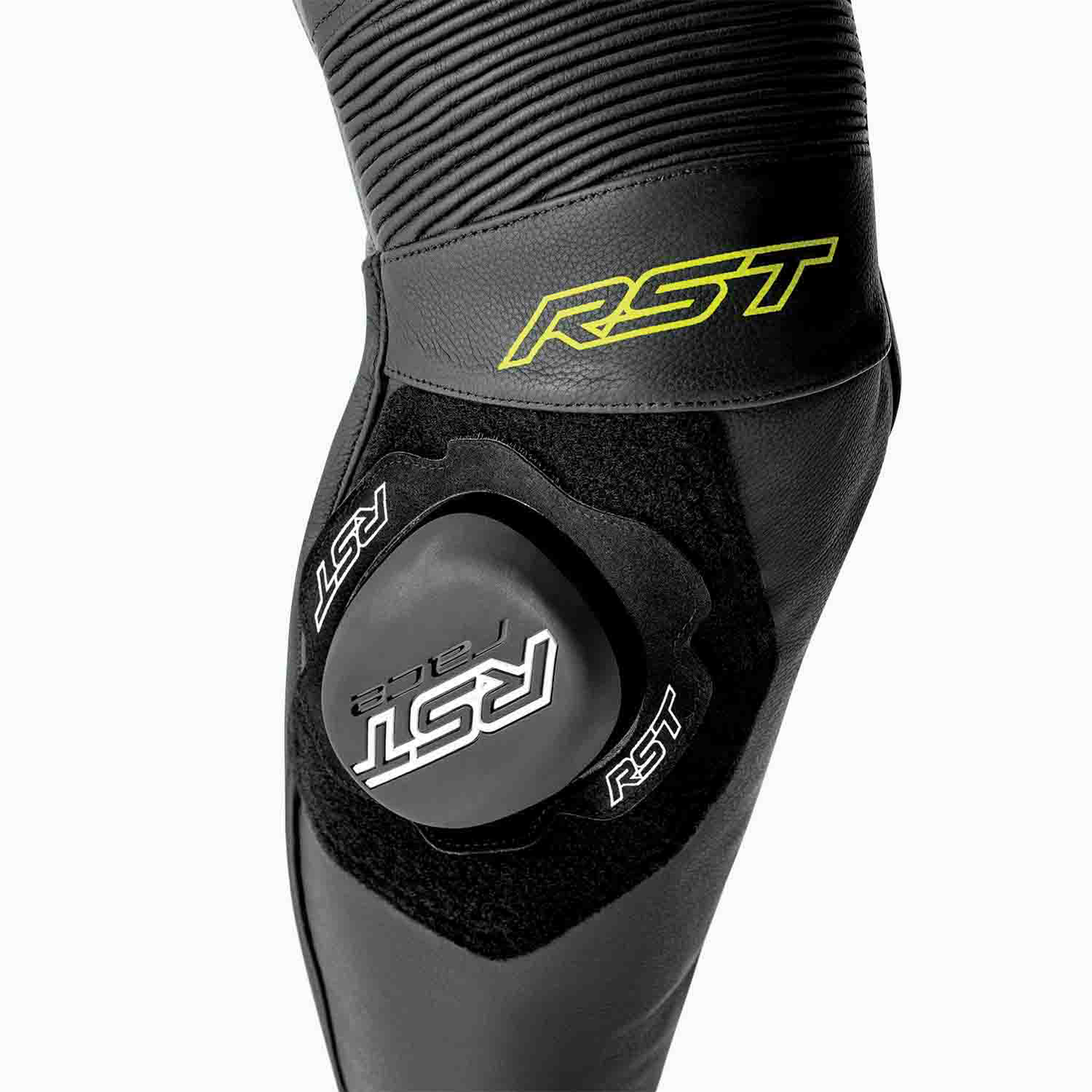 RST S1 D3O Leather Suit - Black / Grey / Flo Yellow