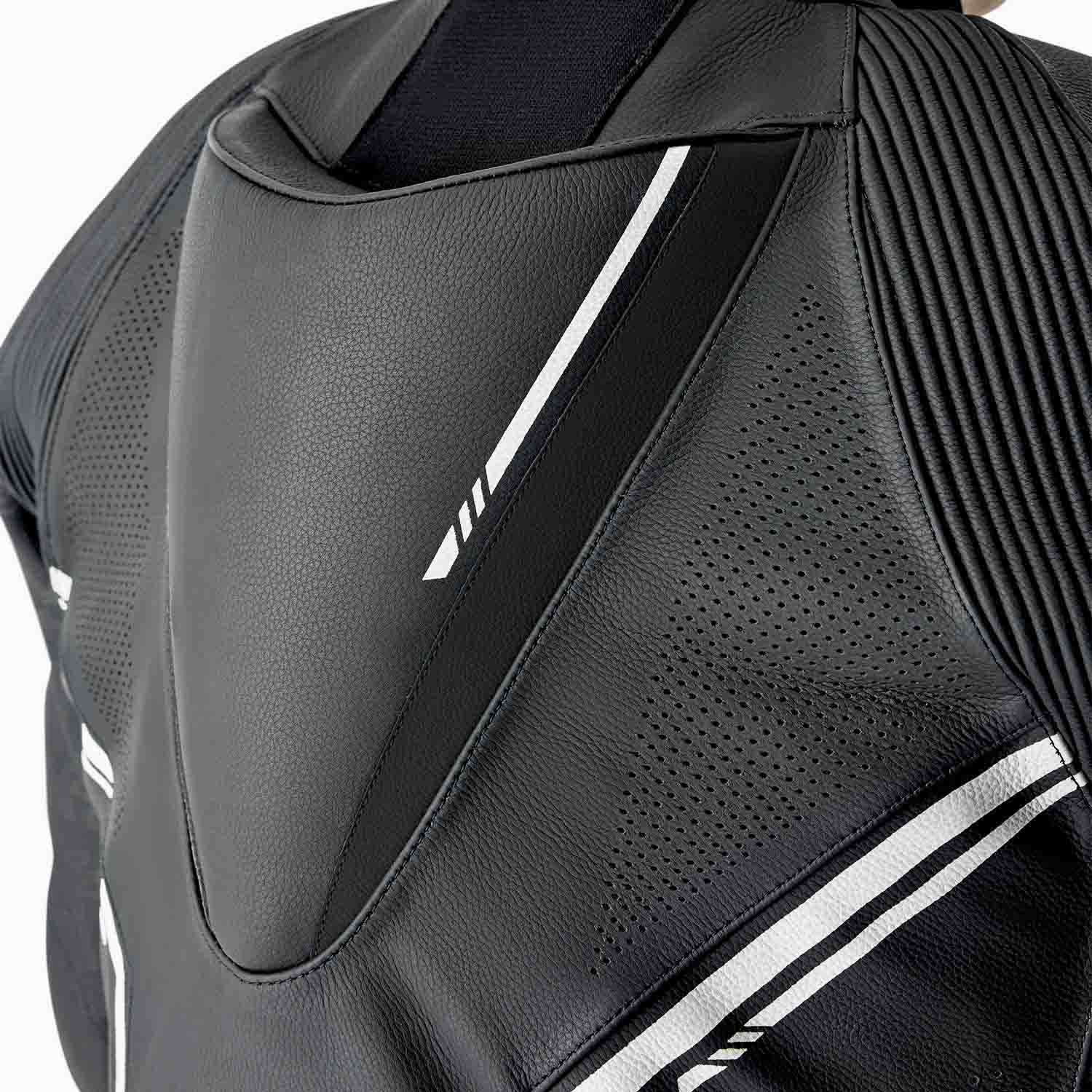 RST S1 D3O Leather Suit - Black / Black / White
