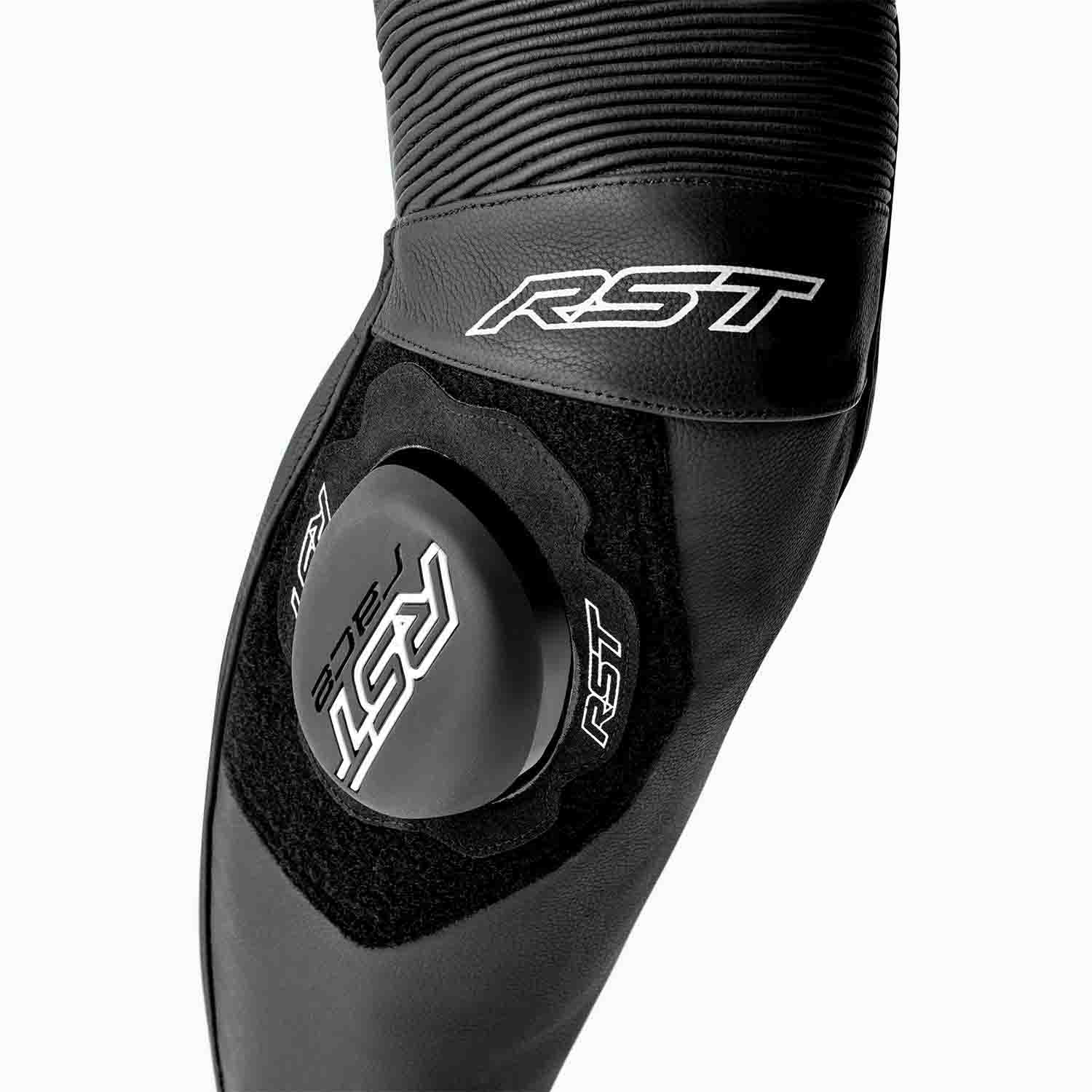 RST S1 D3O Leather Suit - Black / Black / White