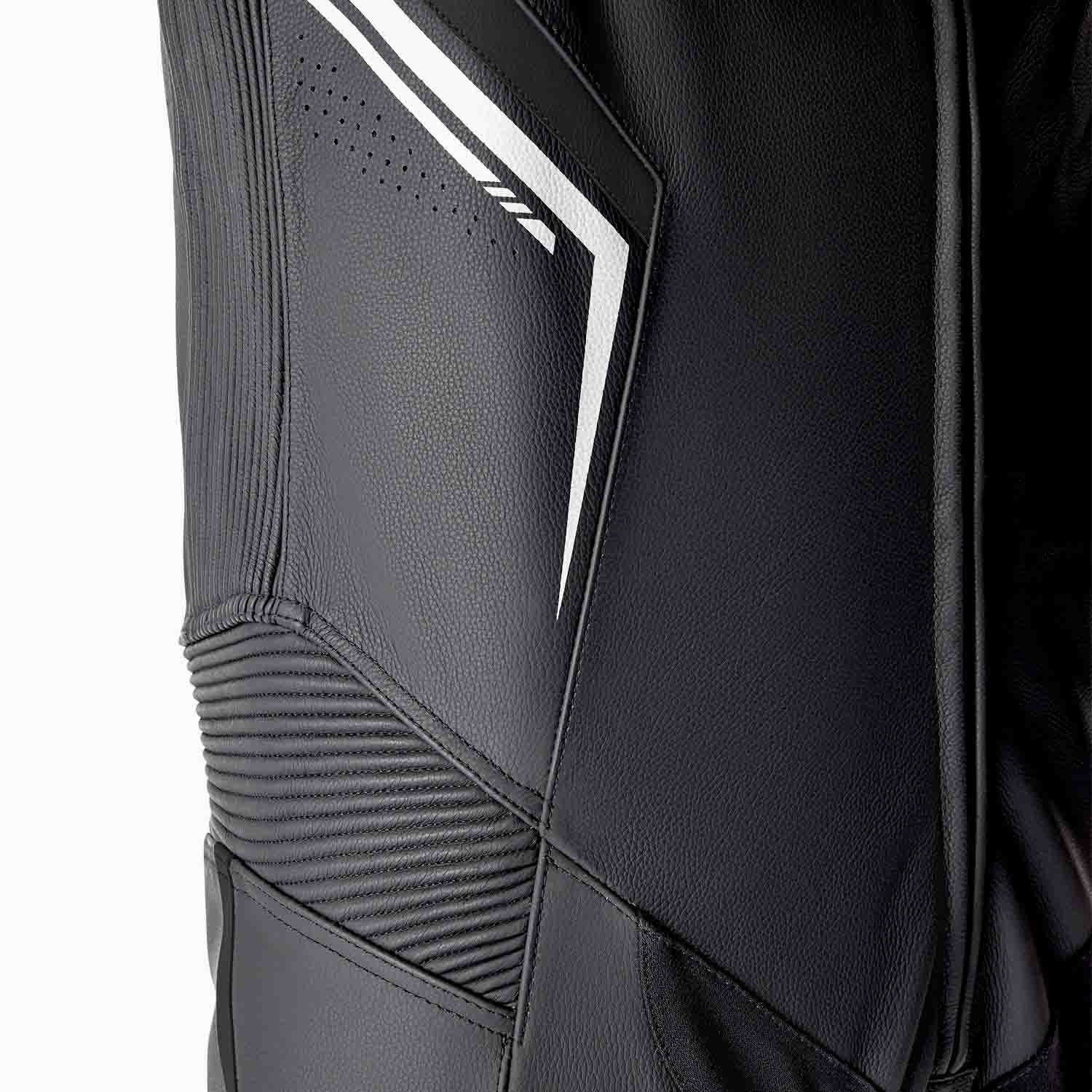 RST S1 D3O Leather Suit - Black / Black / White