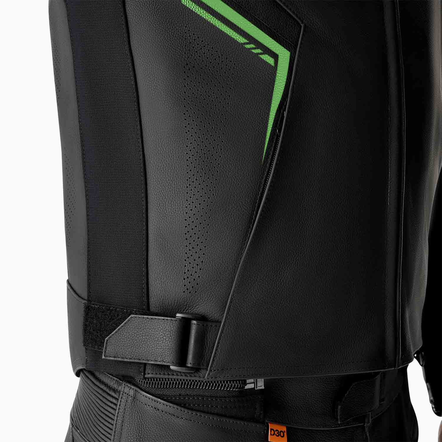 RST S1 D3O Leather Jacket - Black / Grey / Flo Green
