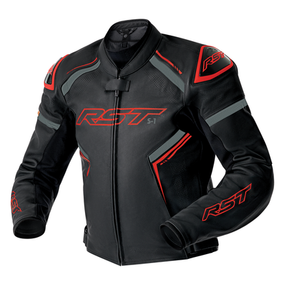 RST S1 D3O Leather Jacket - Black / Grey / Red