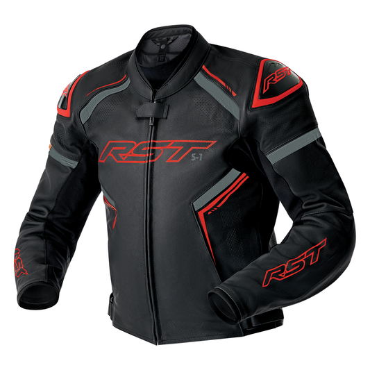 RST S1 D3O Leather Jacket - Black /  Grey / Red