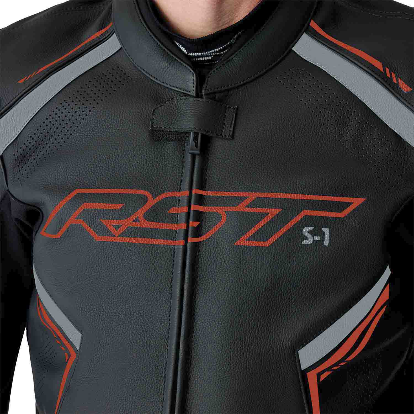 RST S1 D3O Leather Jacket - Black /  Grey / Red