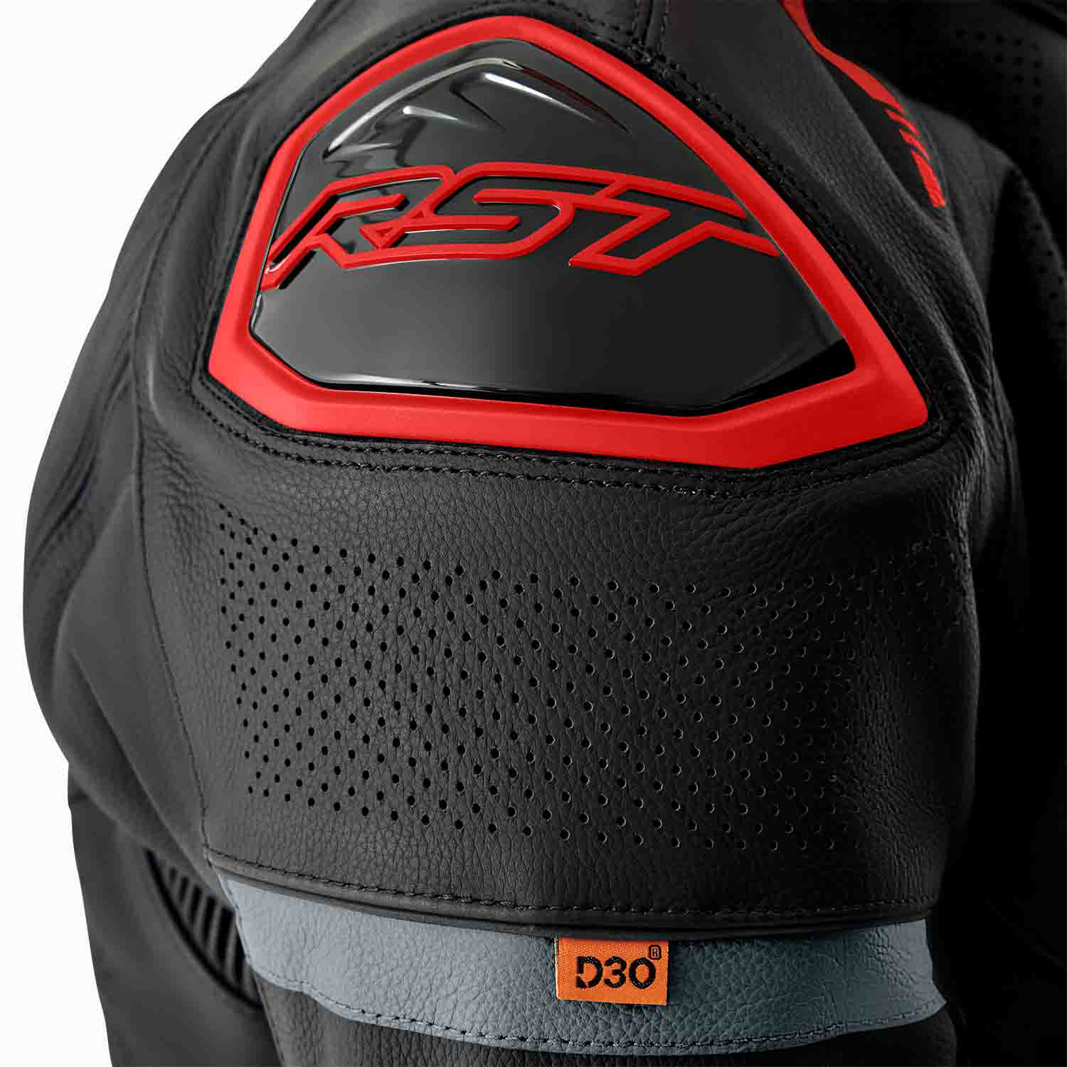 RST S1 D3O Leather Jacket - Black /  Grey / Red