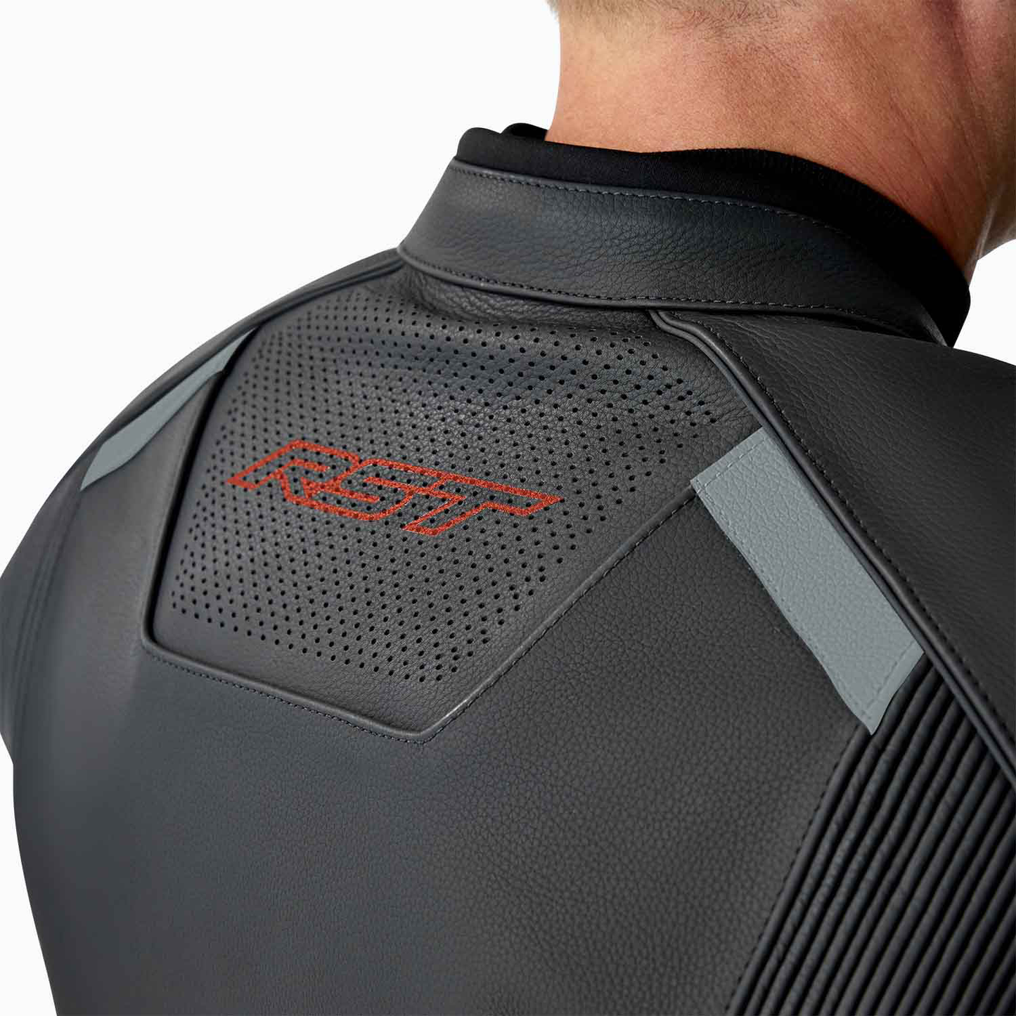 RST S1 D3O Leather Jacket - Black /  Grey / Red