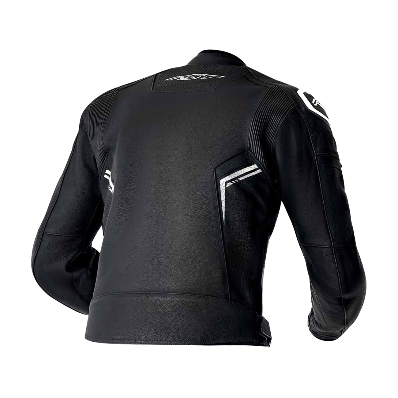 RST S1 D3O Leather Jacket - Black / Black / White