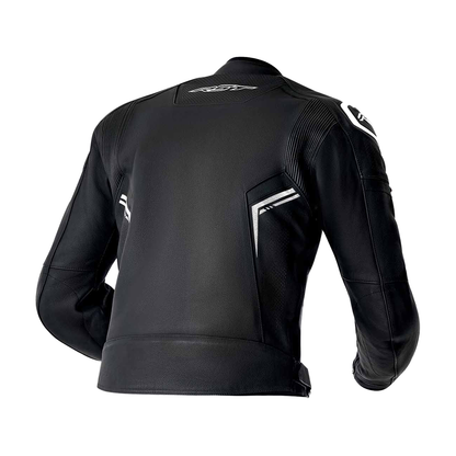 RST S1 D3O Leather Jacket - Black / Black / White