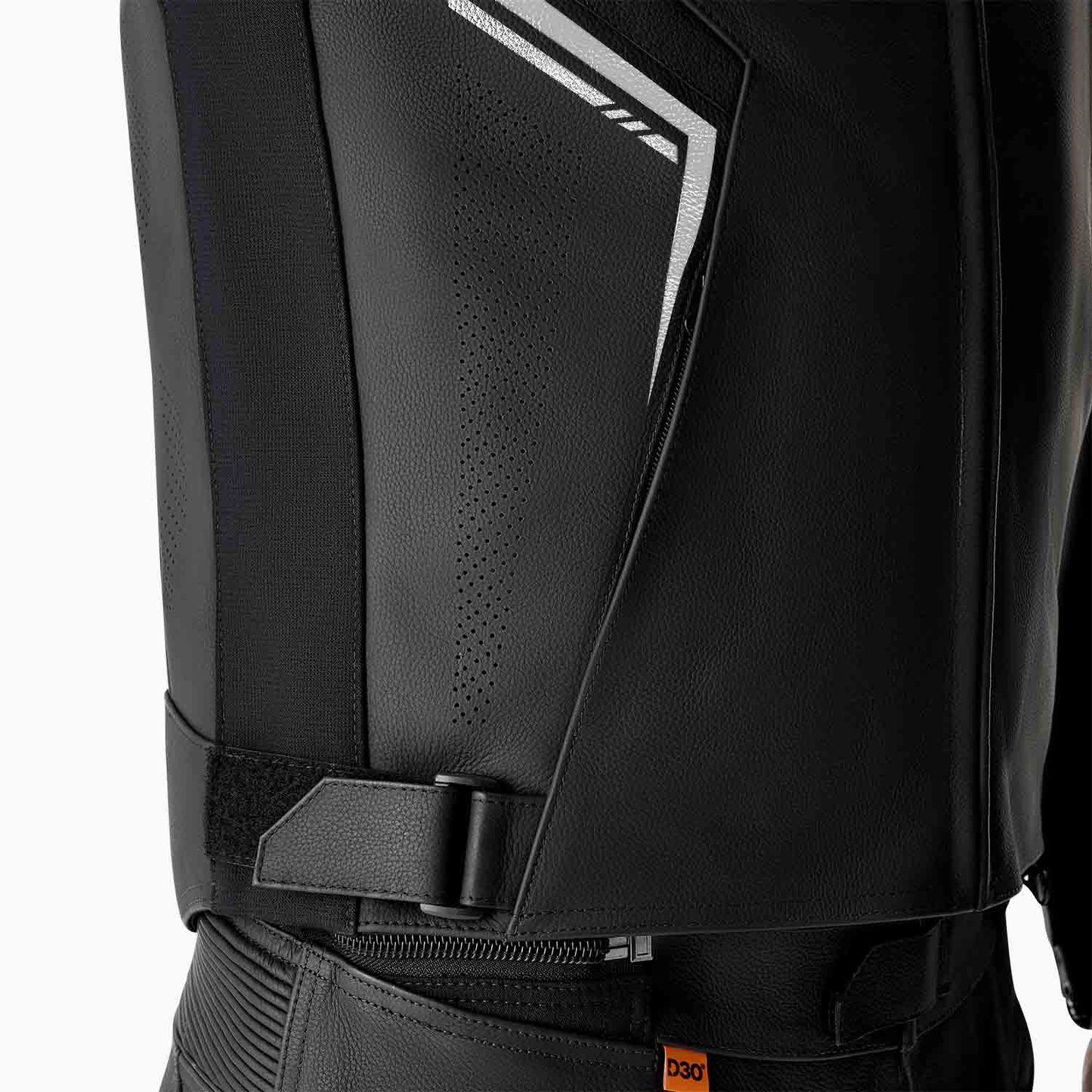RST S1 D3O Leather Jacket - Black / Black / White