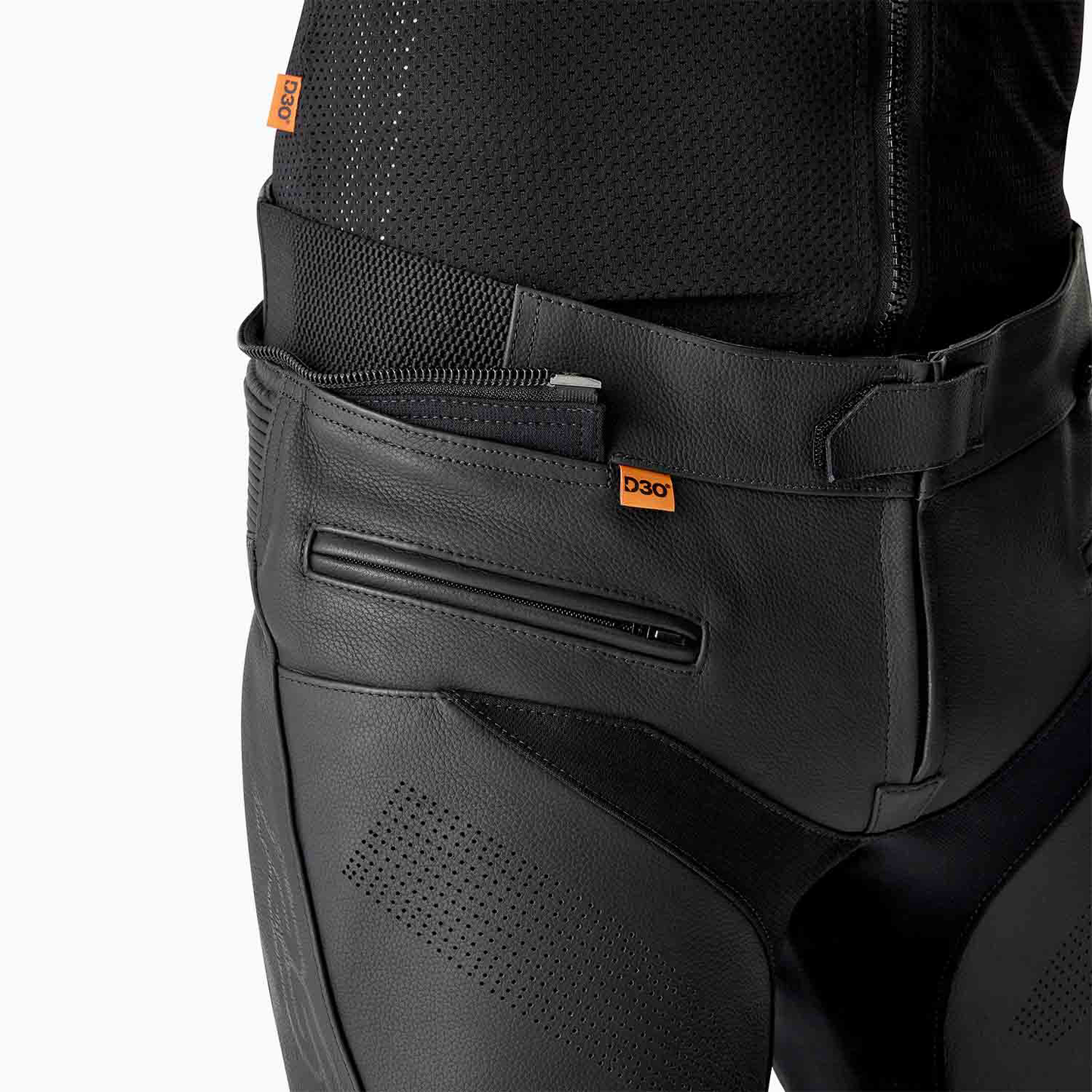 RST S1 D3O Leather Pants Short Leg - Black / Black / Black