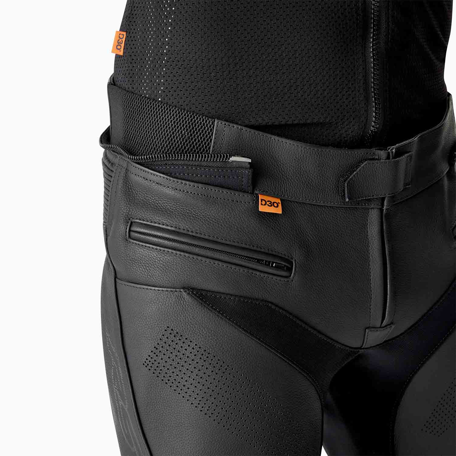 RST S1 D3O Leather Pants LL - Black / Black / Black