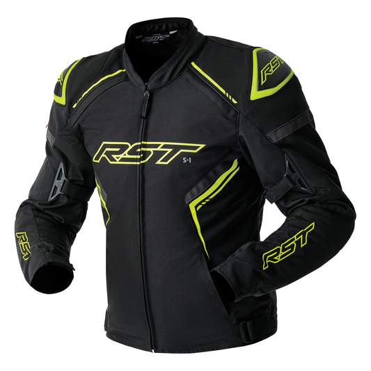 RST S1 D3O Textile Jacket - Black / Grey / Flo Yellow
