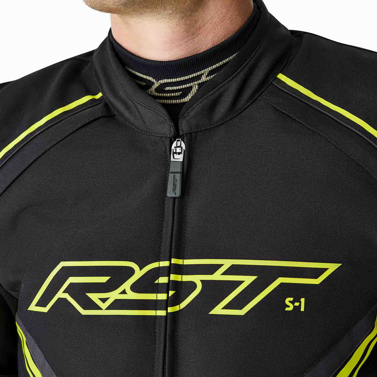 RST S1 D3O Textile Jacket - Black / Grey / Flo Yellow