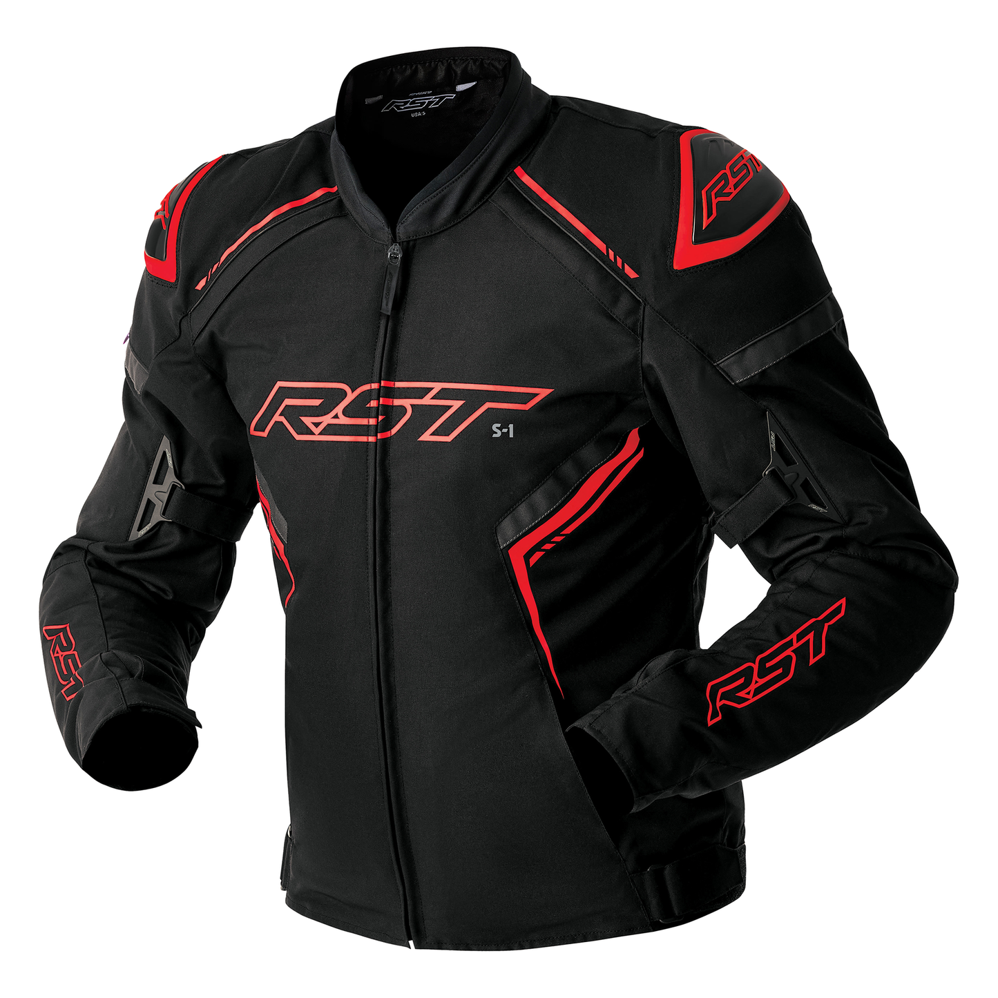 RST S1 D3O Textile Jacket - Black /  Grey / Red