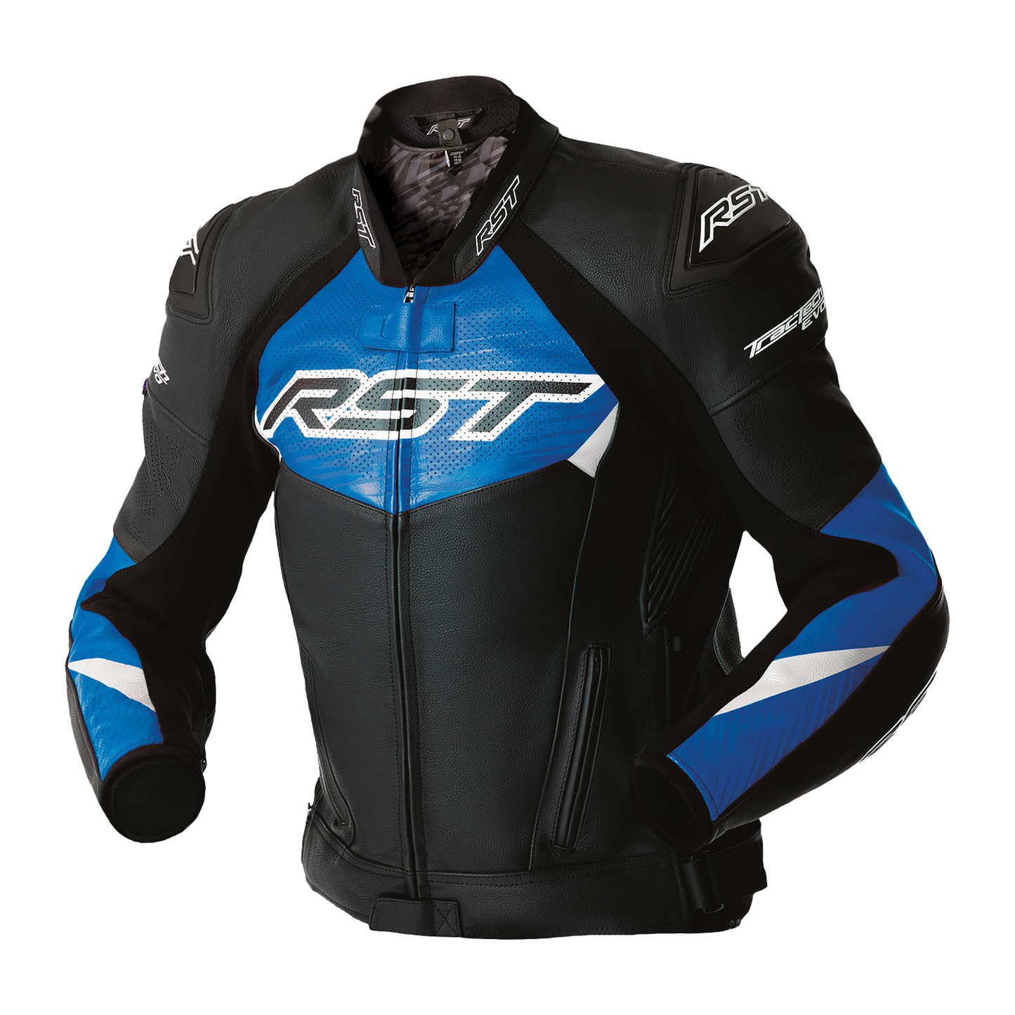 RST Tractech Evo D3O Leather Jacket - Black / Blue