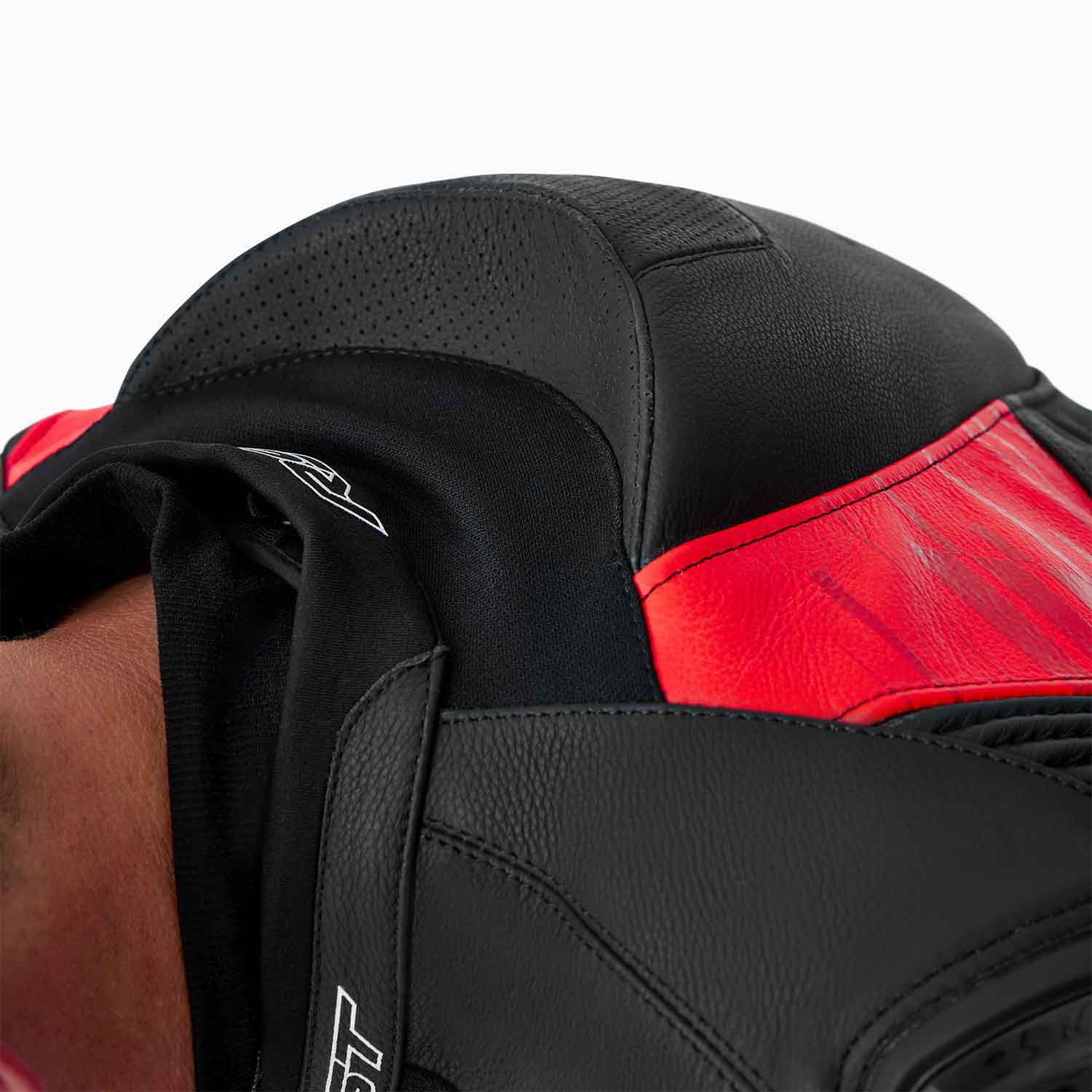 RST Tractech Evo D3O Leather Jacket - Black / Flo Red