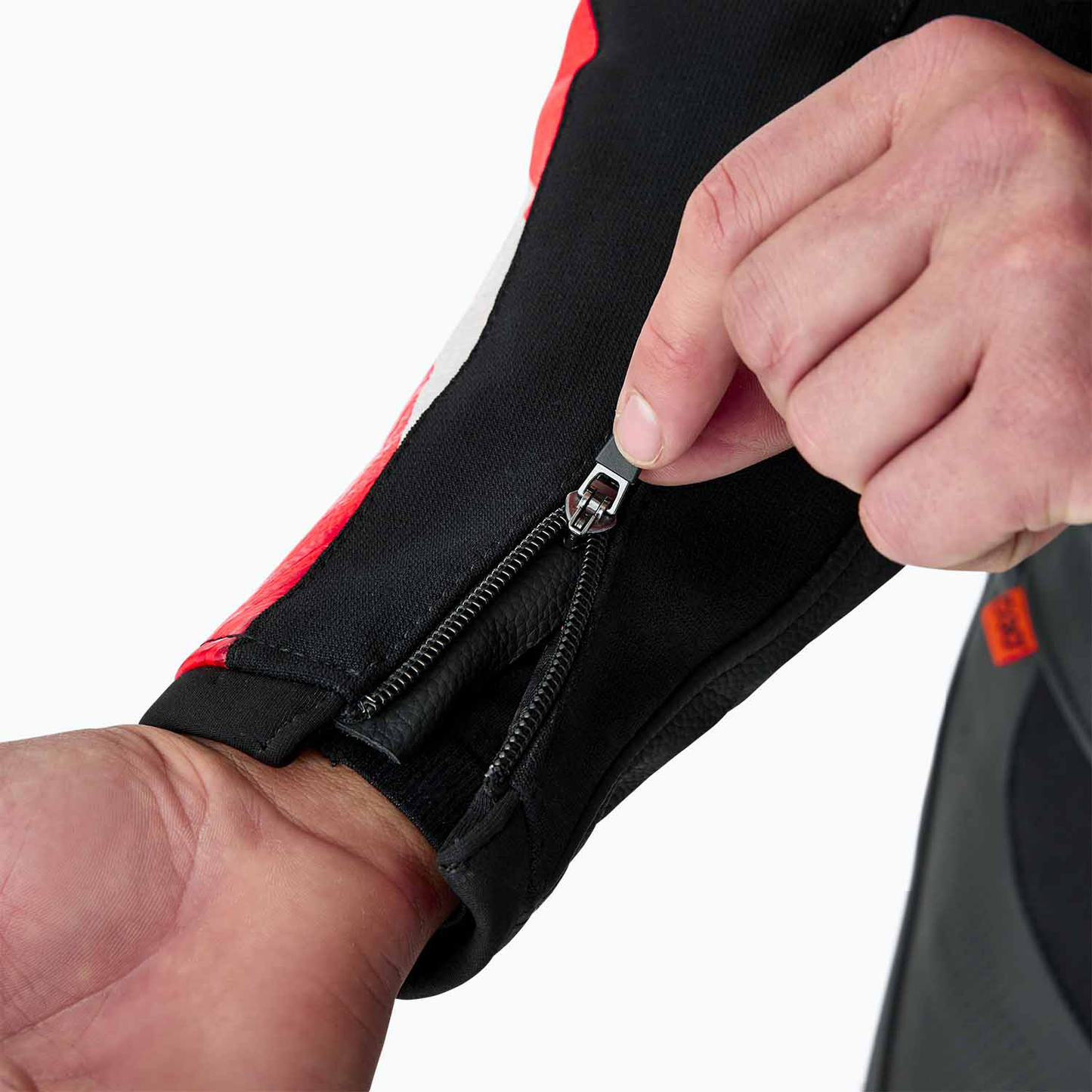 RST Tractech Evo D3O Leather Jacket - Black / Flo Red