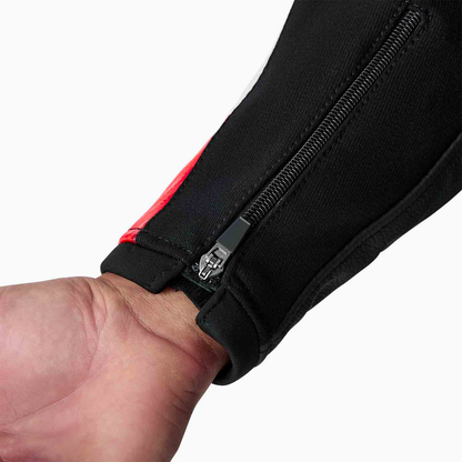 RST Tractech Evo D3O Leather Jacket - Black / Flo Red