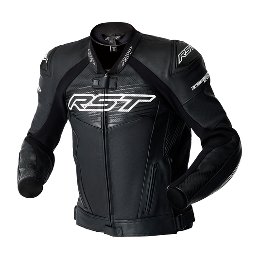 RST Tractech Evo D3O Leather Jacket - Black / White