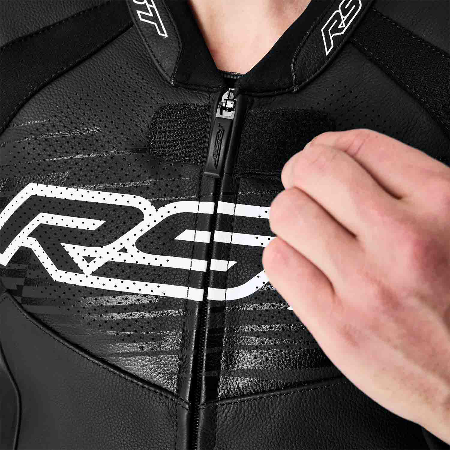 RST Tractech Evo D3O Leather Jacket - Black / White