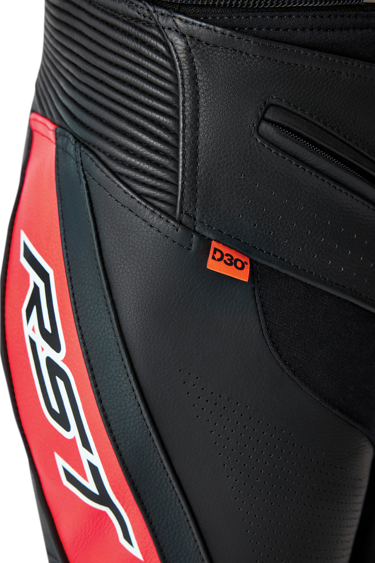 RST Tractech Evo D3O Leather Pants - Black / Flo Red