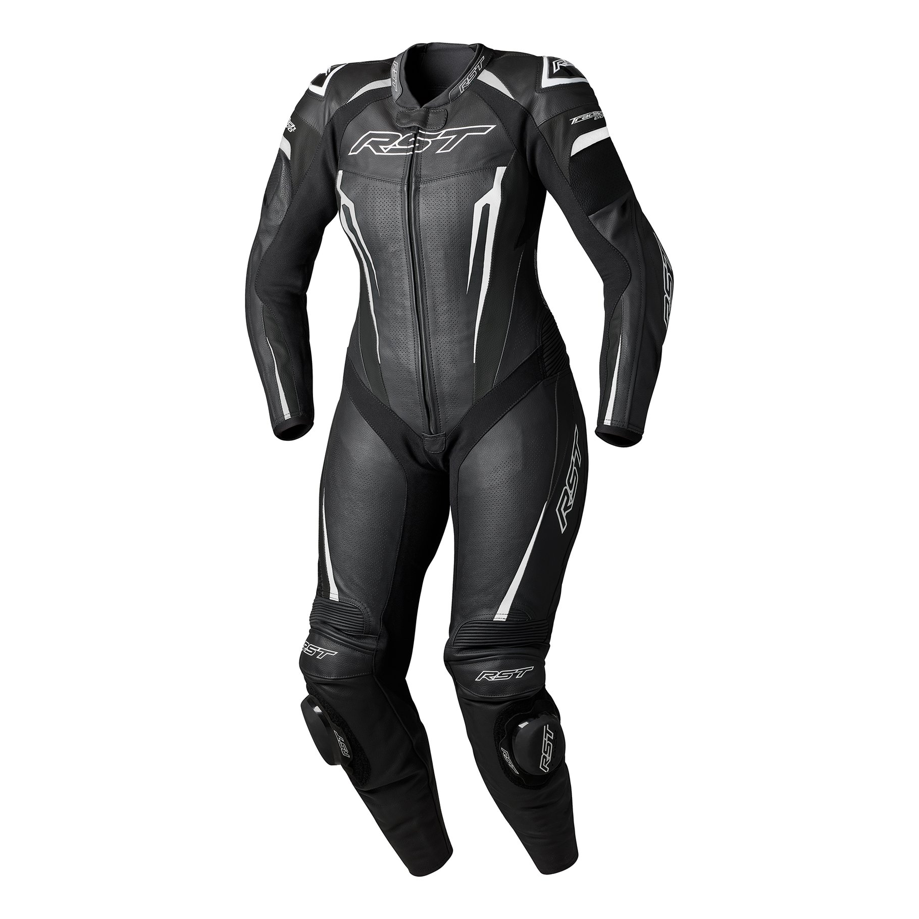 RST Tractech Evo D3O Ladies Leather Suit - Black / White
