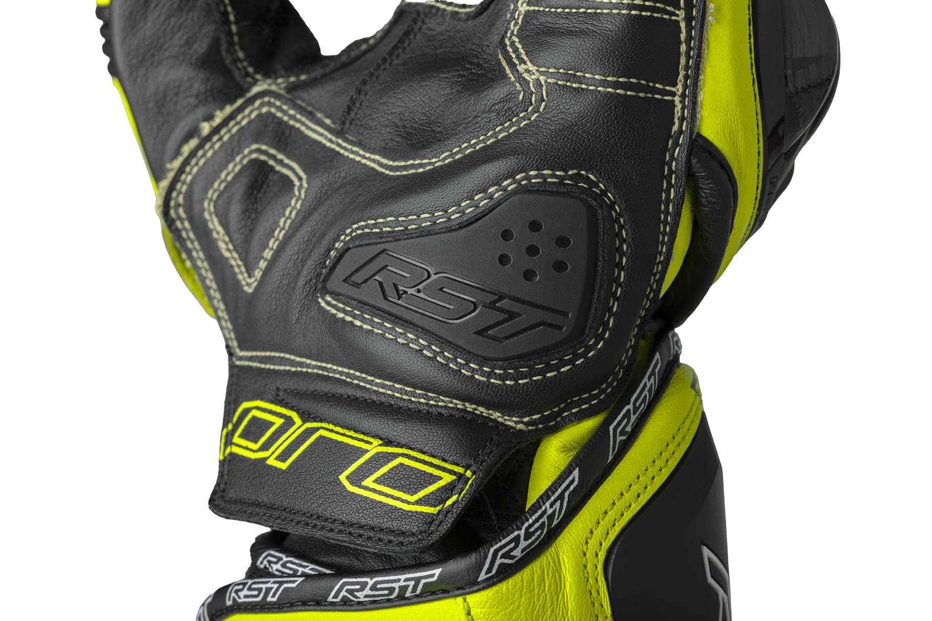 RST Pro Series GP D3O Gloves - Black / Flo Yellow