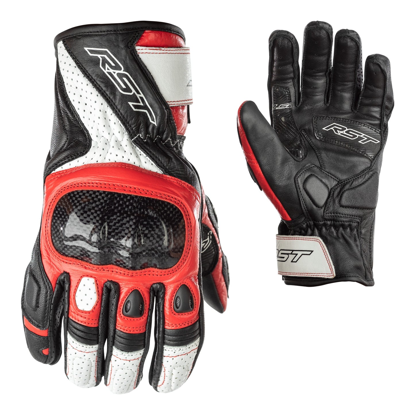 RST Stunt III CE Mens Gloves - Black / Red .