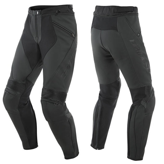 Dainese Pony 3 Leather Pants - 076 Black Matt
