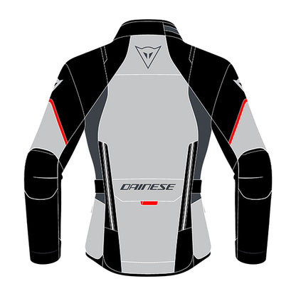 Dainese Tempest 3 D-Dry Ladies Jacket - Glacier Grey / Black / Lava Red