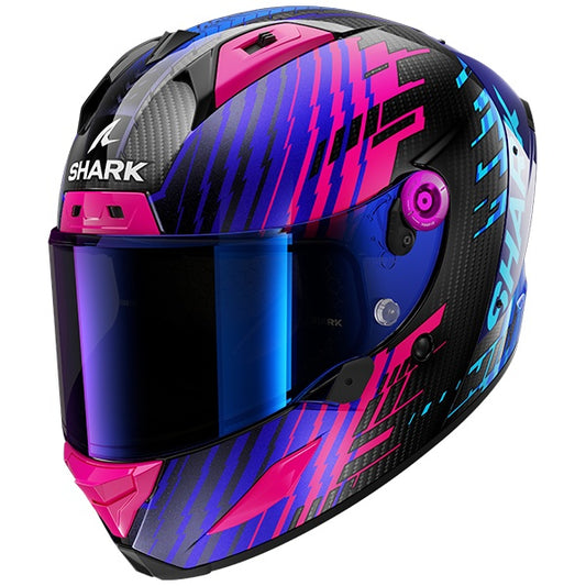 Shark Aeron Edgy Full Face Carbon Helmet DBU - Blue / Purple