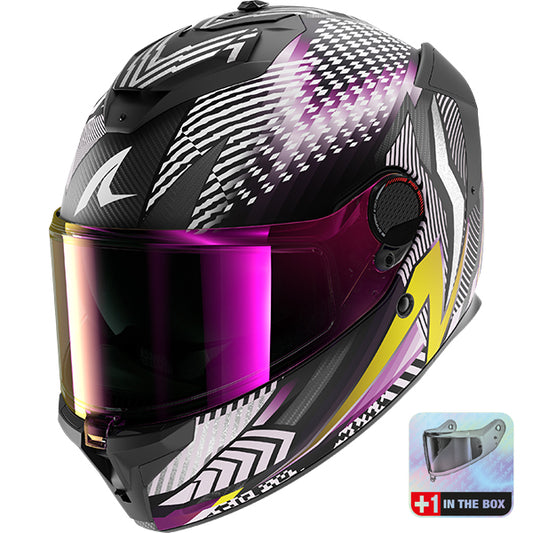 Shark Spartan GT Pro Carbon Sthyr DVU - Carbon / Violet / Chrome