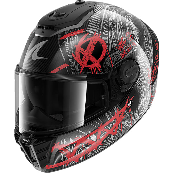 Shark Spartan RS Carbon Shiever DAR - Anthracite / Red