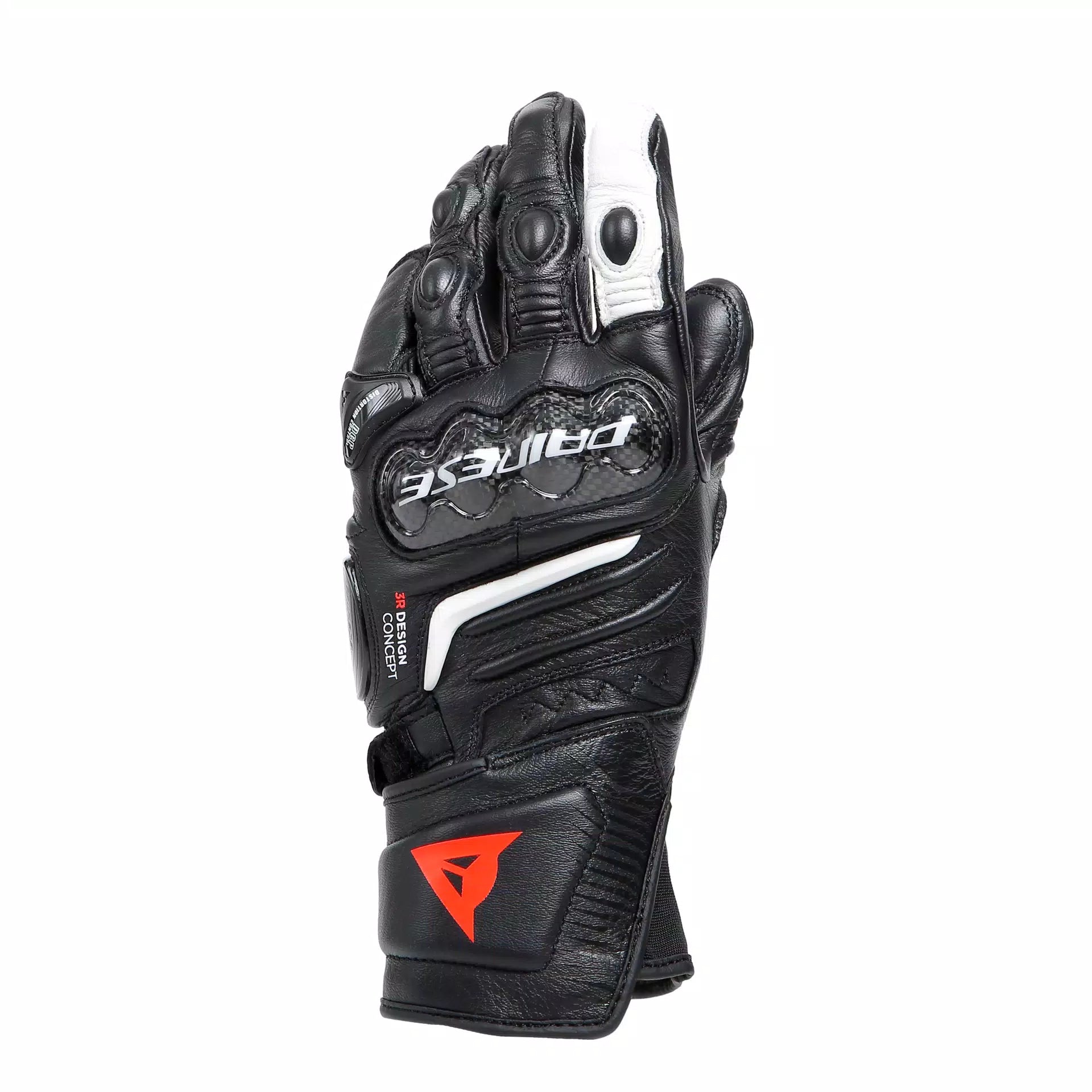 Dainese Carbon 4 Long Ladies Leather Gloves - Black / White / Red
