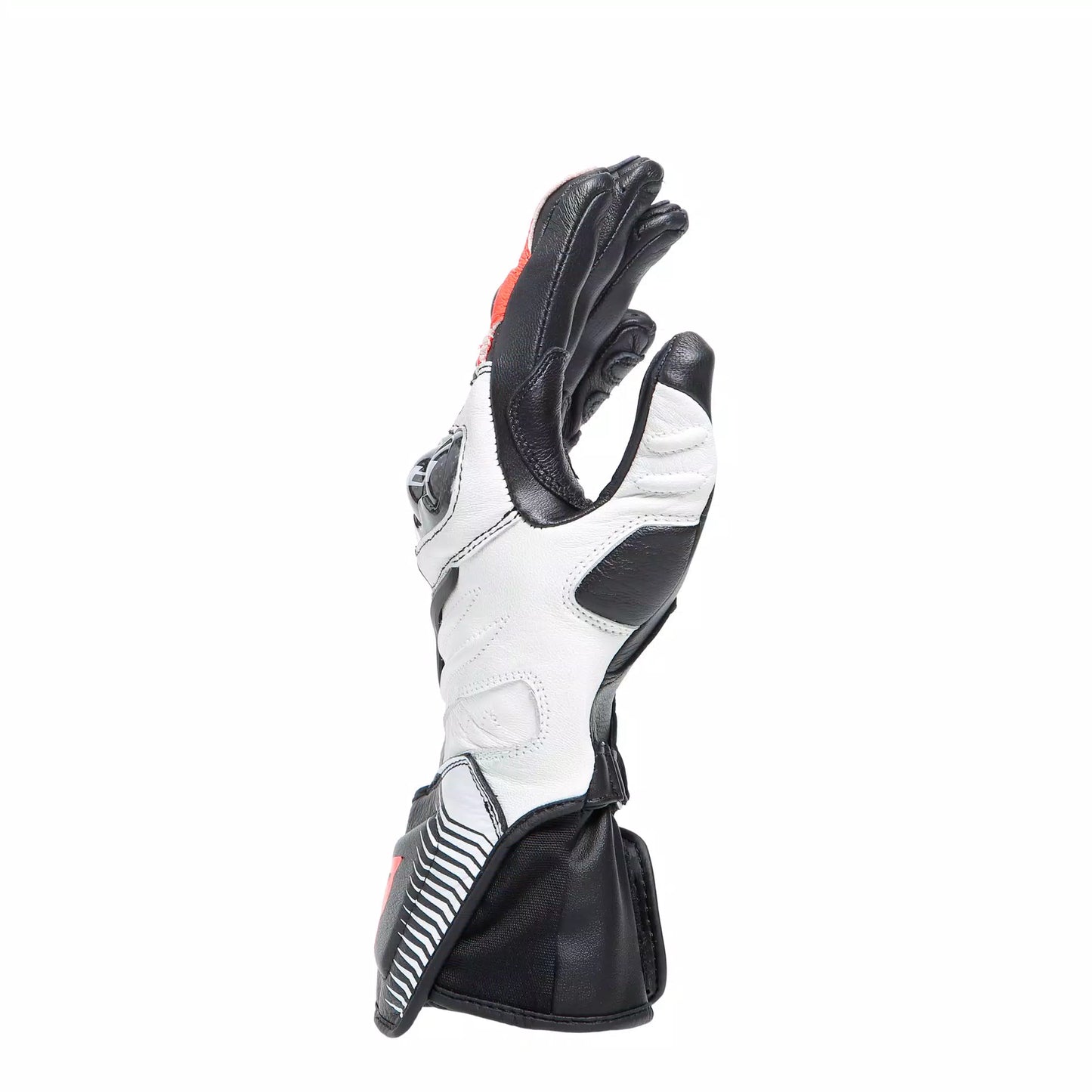 Dainese Carbon 4 Long Ladies Leather Gloves - Black / White / Fluo-Red