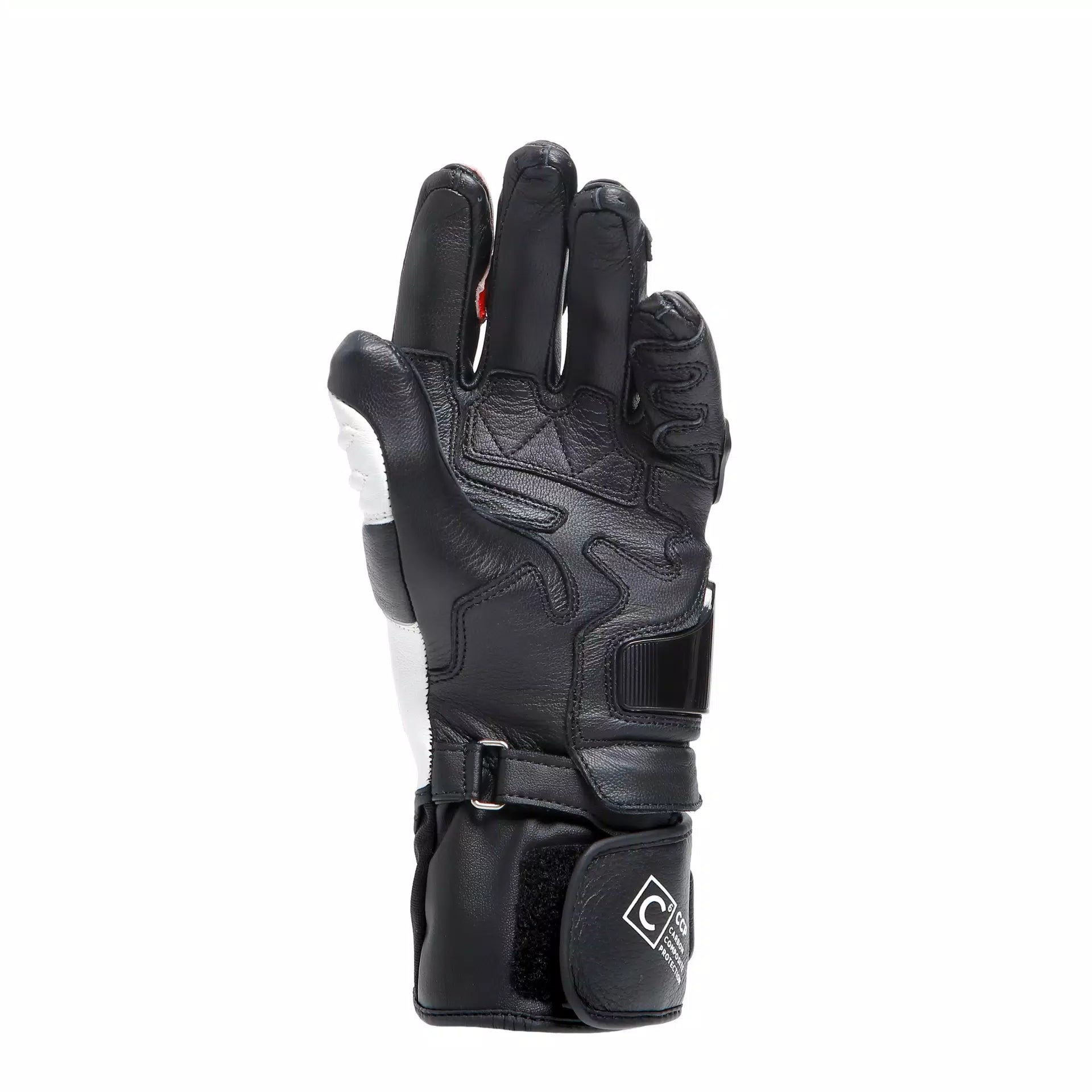 Dainese Carbon 4 Long Ladies Leather Gloves - Black / White / Fluo-Red