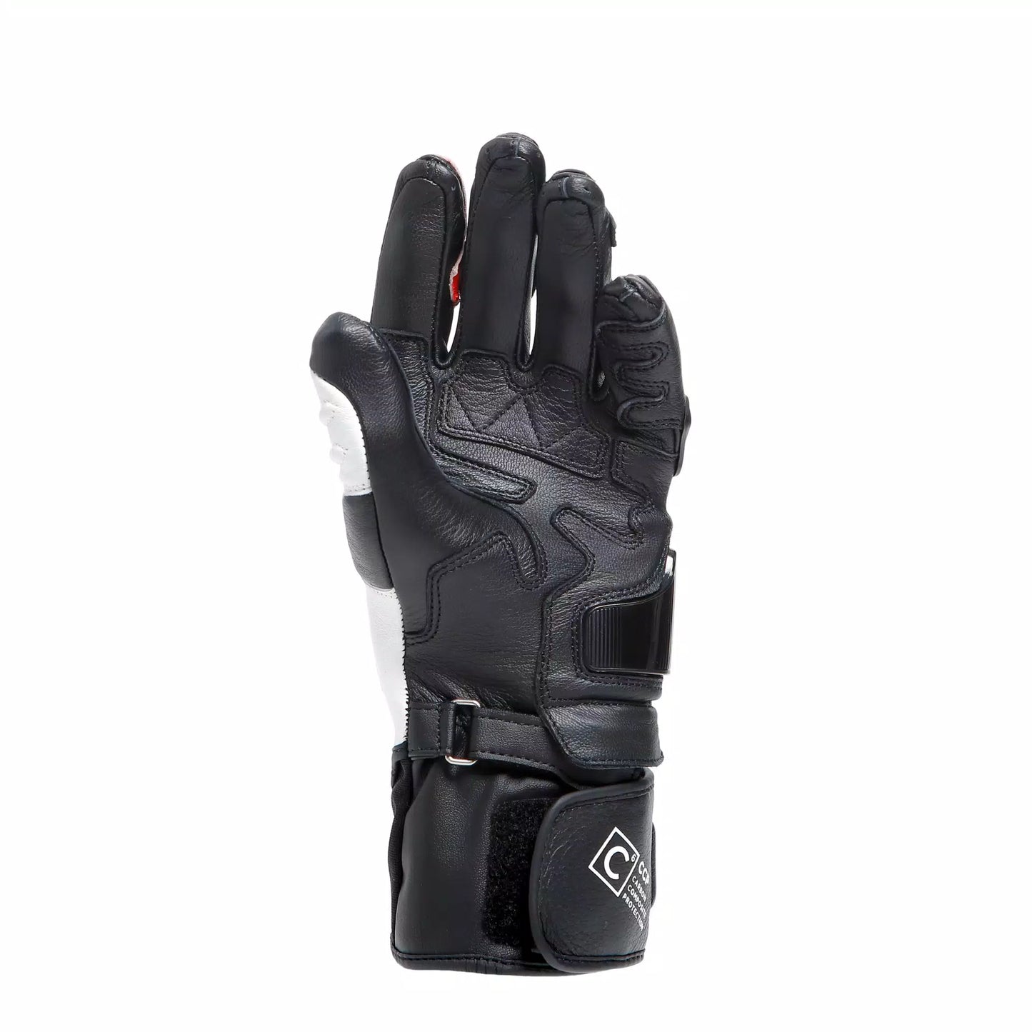 Dainese Carbon 4 Long Ladies Leather Gloves - Black / White / Fluo-Red