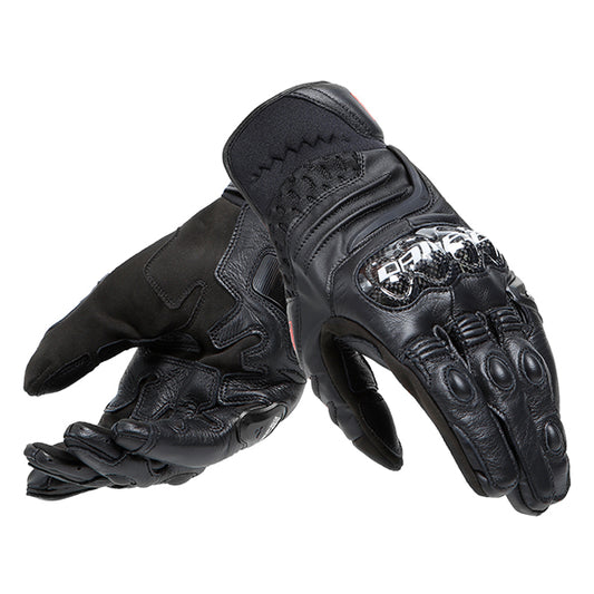 Dainese Carbon Short Leather Gloves 631 - Black / Black