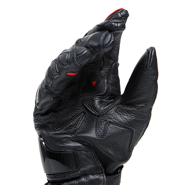 Dainese Druid 4 Leather Gloves - Black / Lava-Red / White