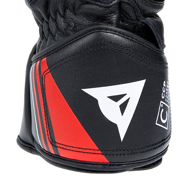 Dainese Druid 4 Leather Gloves - Black / Lava-Red / White