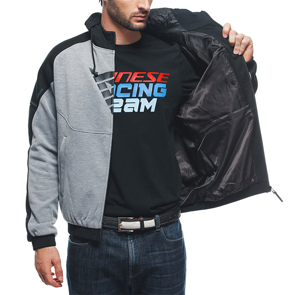 Dainese Daemon-X Safety Hoodie - Grey / Black / Fluo Red
