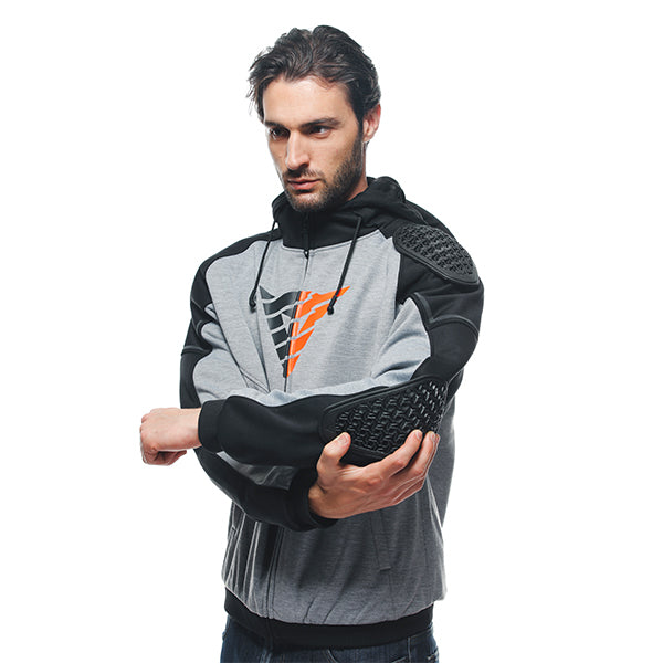 Dainese Daemon-X Safety Hoodie - Grey / Black / Fluo Red