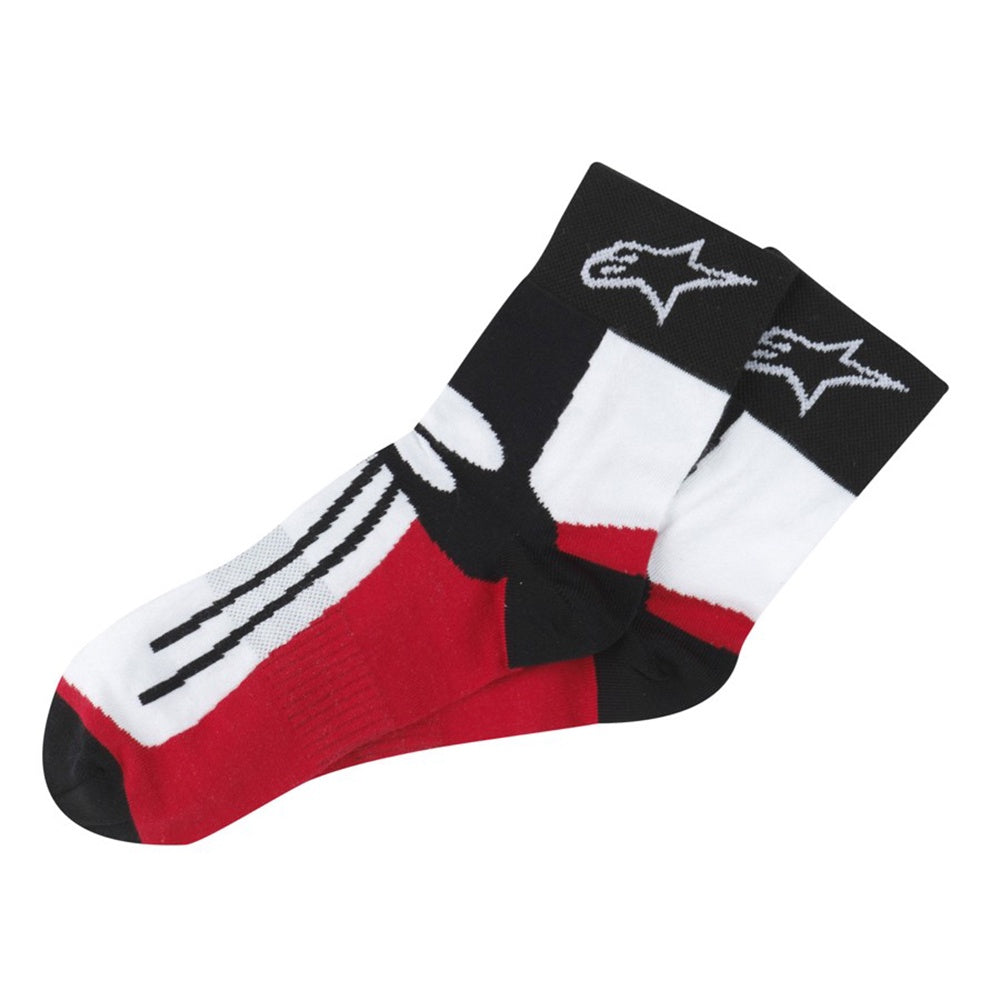 Racing Coolmax Socks Short - Black / White / Red