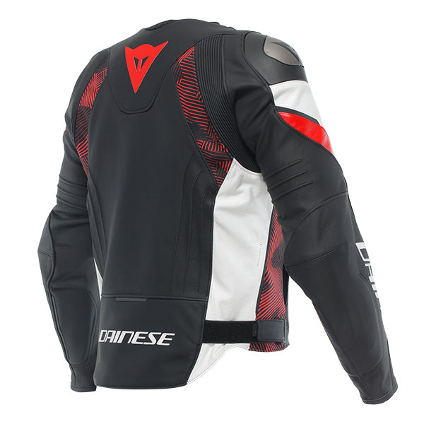 Dainese Avro 5 Leather Jacket - A77 Black / Lava Red / White