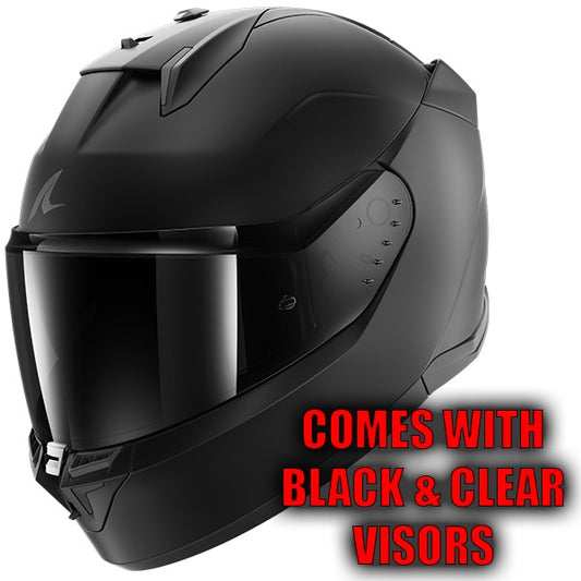 Shark D-Skwal 3 Dark Shadow KMA - Matt Black - FREE DARK VISOR