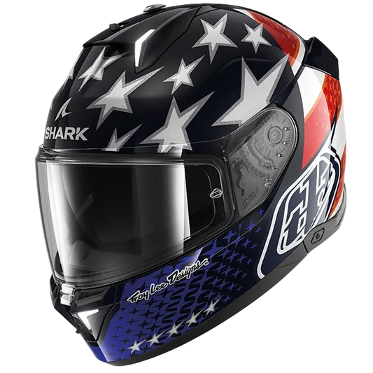 Shark Skwal I3 Full Face Helmet US Flag BRW - Black / Red / White
