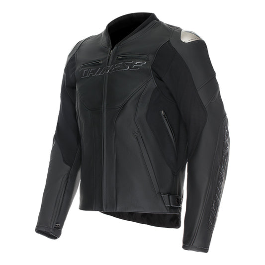 Dainese Racing 5 Leather Jacket - Black / Black / Black